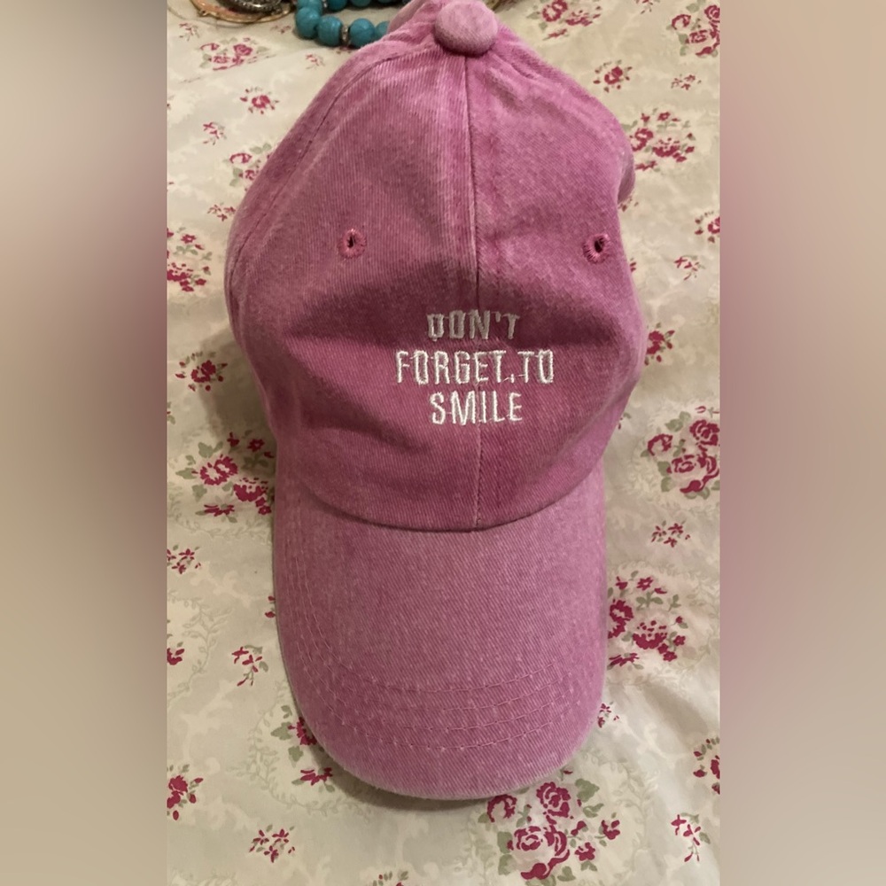 Pink Embroidered Cap